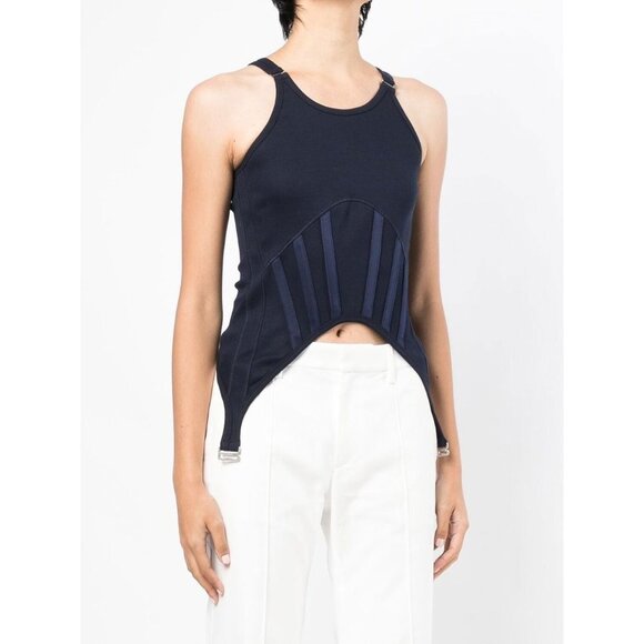 DION LEE Ribbed Stretch Organic Cotton Corset Tank Size M - Picture 14 of 14